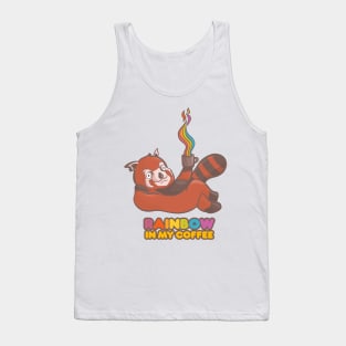 Red Panda Rainbow in my coffee Tank Top